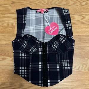 NWT Dolls Kill x Clueless Dione Standard Plaid Bustier Top